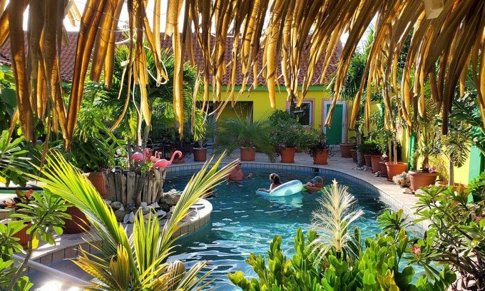 Punto de Oro Condominio | Cozy Apartment 2 Romantic Pool in Tropical Oasis Resort HappyDays Aruba