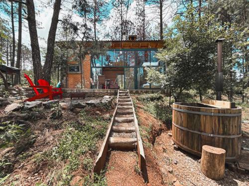 Huasca de Ocampo Apartamento | Cozy cabin in the woods with a wooden tub