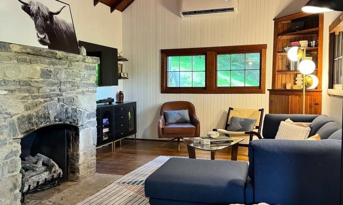 Rileyville Cabina | Cozy Cabin on Shenandoah River —Canoe, Kayak, Hot Tub, WiFi, EV Charger, AC, TV