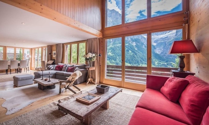 Grindelwald Chalet De Esquí | Chalet Luftschloss, imponente con patas chalet con impresionantes vistas de la montaña