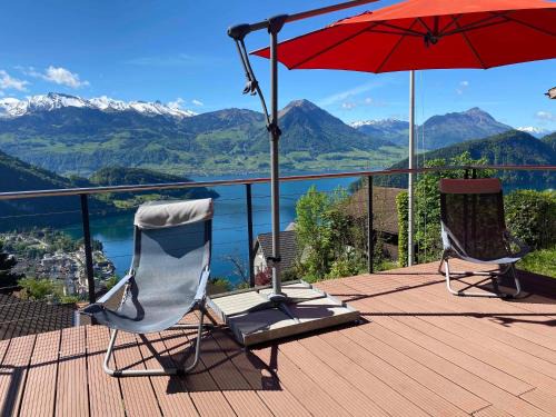 Vitznau Casa | Cozy House above Lake Lucerne in car-free Vitznau Mittlerschwanden at Mount Rigi railway