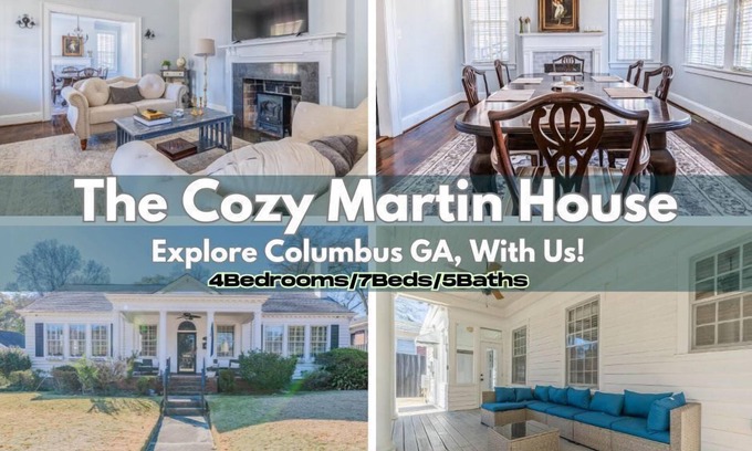 Columbus Casa | Cozy Martin House in Columbus |3BR| Near FortMoore