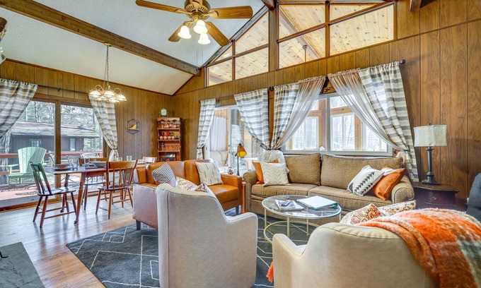 Locust Lake Village Cabaña | Cozy Pocono Lake Cottage w/ Fire Pit + Ping Pong!
