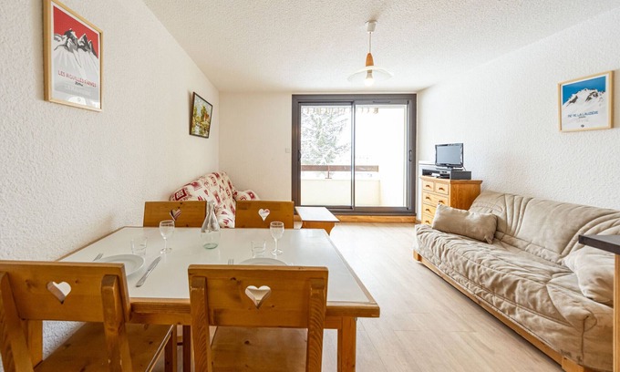 Montgellafrey Apartamento | Estudio acogedor 29m² para 4 pers, cerca pistas, balcón sur