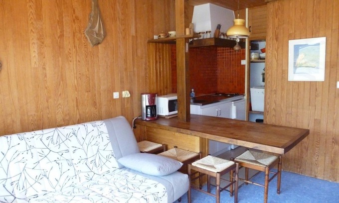 Arette Apartamento | Estudio acogedor 4 pers, acceso directo a pistas, balcón, casillero de esquí