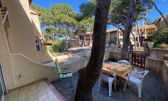 La Franqui-Plage Apartamento | Estudio con cabina para 4 personas, cerca de playa, con terraza grande y aparcamiento privado