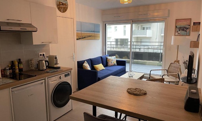 Rocabey - Alsace - Gare Apartamento | Cozy T2 with balcony near the sea
