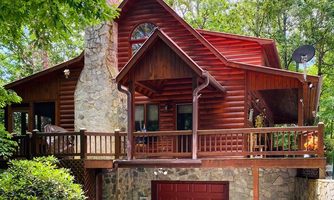 My Mountain Casa | Cozy Wooded Retreat w/ WiFi, Putting Green, Foosball, Private Hot Tub & Views
