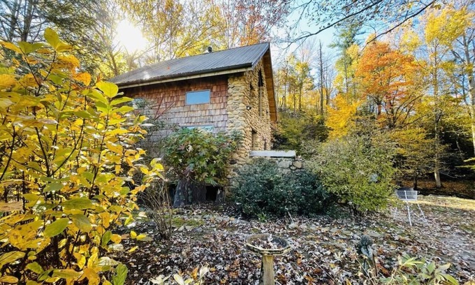 Hot Springs Cabaña | Creekside Fairytale Cottage-Hot Tub-Cozy Fireplace