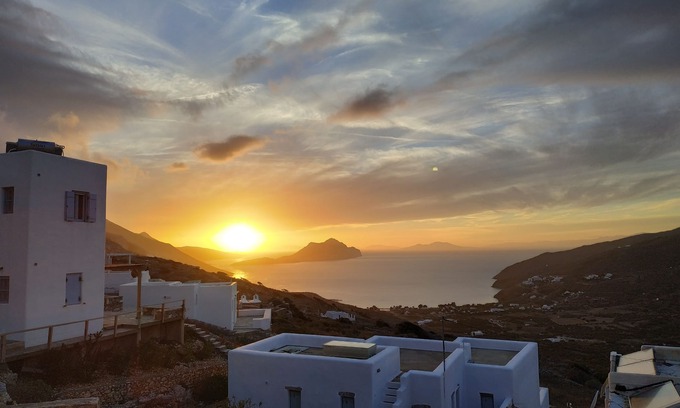 Aegiali Casa | cycladic casa frente a la más bella puesta de sol de Amorgos