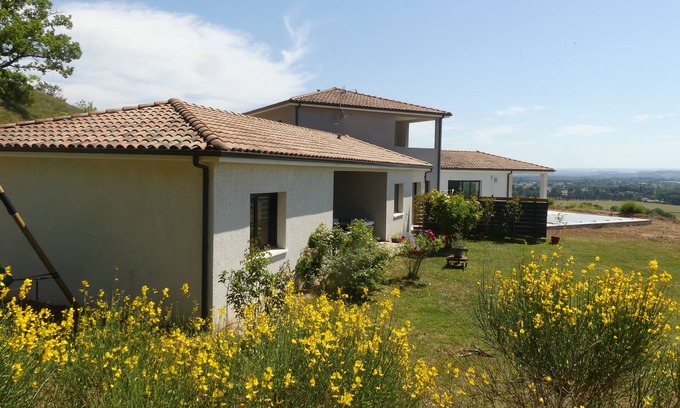 Marssac-sur-Tarn Cabaña | Puech Evasion-Gîte-Confortable-Habitación con desagüe-Vista al campo