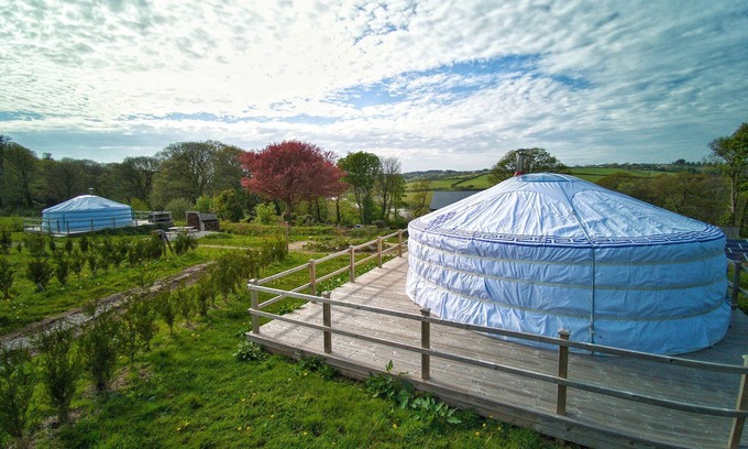 Newquay Cabina | Damaris - A spacious Mongolian-inspired Yurt in stunning eco-friendly estate near Newquay
