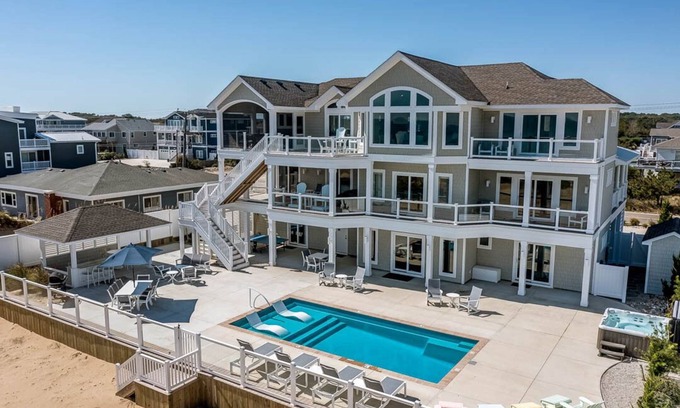 Sandbridge Casa | Dancing Dolphin | Oceanfront | Private Pool, Hot Tub