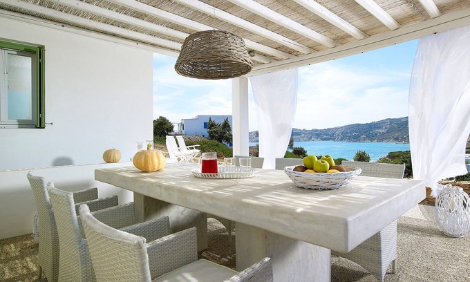 Milos Villa | Dazzling Milos Villa | Villa Morgoth | 2 Bedrooms | Breathtaking Sea Views | Spacious Furnished Terrace with Shaded Outdoor Dining Area | Private Garden | Provatas