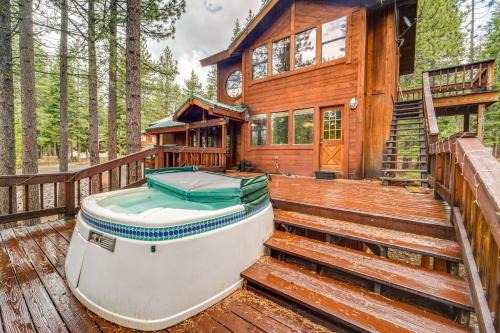 Truckee Casa | Deck with Hot Tub Serene Cabin in Truckee