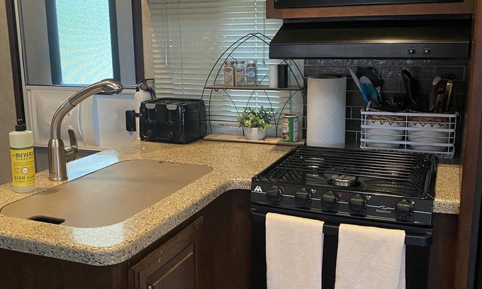 Alton Casa | Delightful 2 bedroom RV with indoor fireplace
