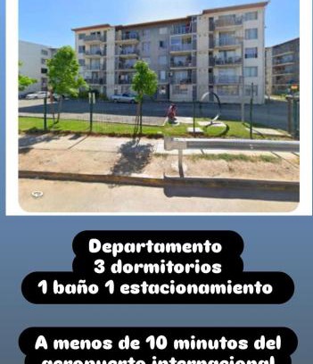 Pudahuel Apartamento | Departamento 3 dormitorios 1 baño cerca aeropuerto internacional Pudahuel Santiago Chile
