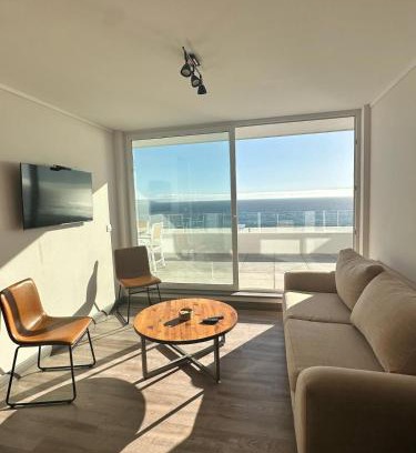 Concon Apartamento | Depto con vista al mar en primera línea, terraza 20 mts y estacionamiento