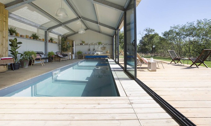 Grosbreuil Cabaña | Alquiler de diseño y naturaleza con piscina cubierta a 17 km de Les Sables d'Olonne