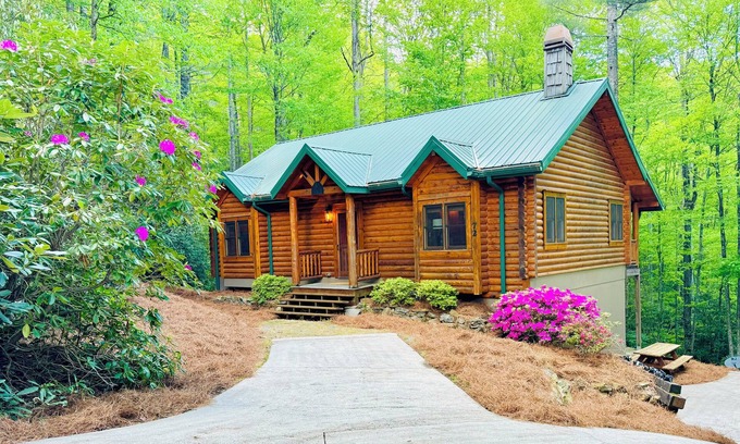 Cashiers Cabina | Diseñador de Log Cabin - Fogón al aire libre - Las instalaciones del Resort