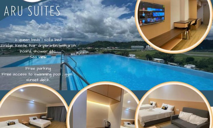 Tanjung Aru Apartamento | Dgku homestay ARU SUITES