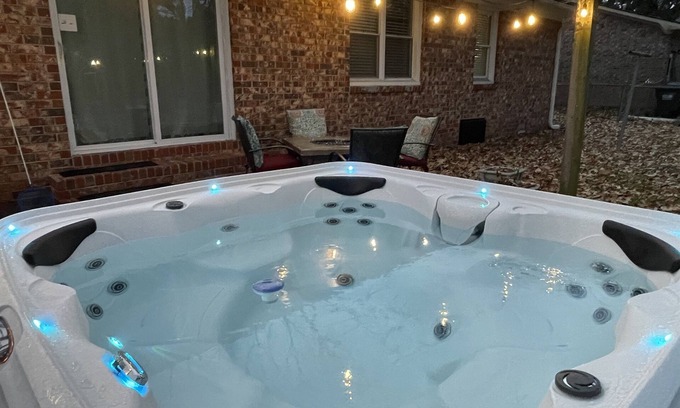 Ladson Casa | Charleston HotTub FirePit FirePlace Patio Hammock