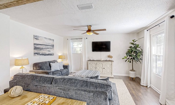 St. Augustine South Casa | Dog-friendly home with fenced yard, patio, grill, & park across the street