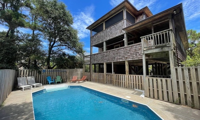 Duck Cabaña | Duck Cottage w/ pool , big porches and 5 min walk to beach