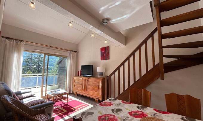 Barcelonnette Apartamento | Dúplex de 2 habitaciones en residencial con parque privado - Les Mélèzes, Barcelonnette