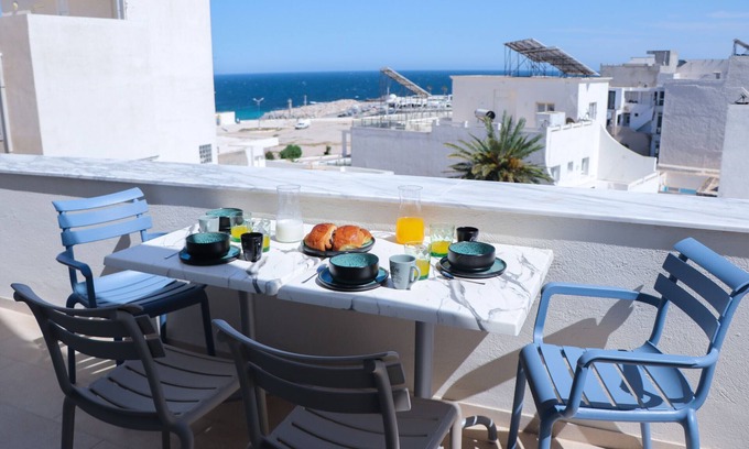 Monastir Apartamento | Dúplex con terraza con vistas al mar y a la ciudad, Frente al mar