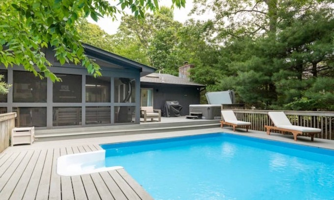 Springs Cabaña | East Hampton Gem with Pool & Hot Tub by Multiple Beaches