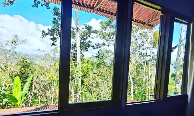 Turrialba Casa | casita eco bambu #2 rodeado de vida silvestre, jardines y cataratas.