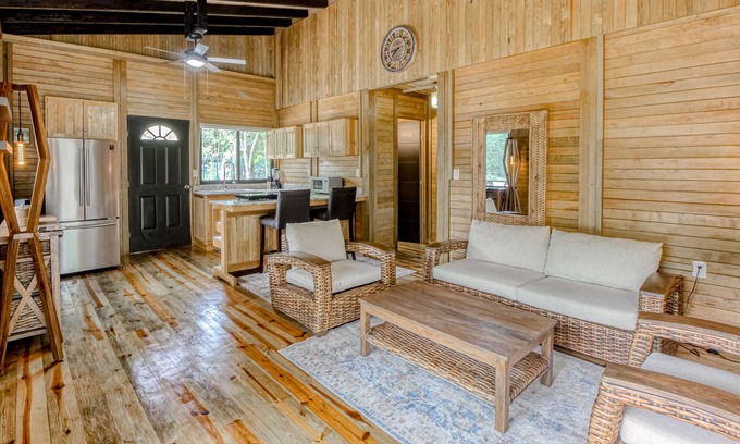 Tulum Cabina | Eco-luxe jungle cabin with furnished patio, lanai, partial AC, & on-site cafe