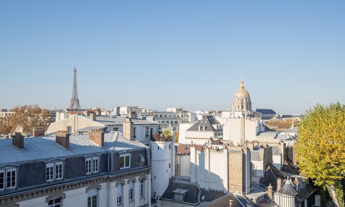 Quartier de l'Ecole-Militaire Apartamento | Terraza con vistas a la Torre Eiffel en Saint Germain des Pres
