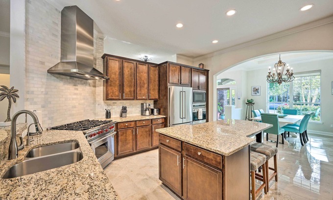 Fernandina Beach Casa | Elegant Home w/ Screened-In Patio & Fenced Yard