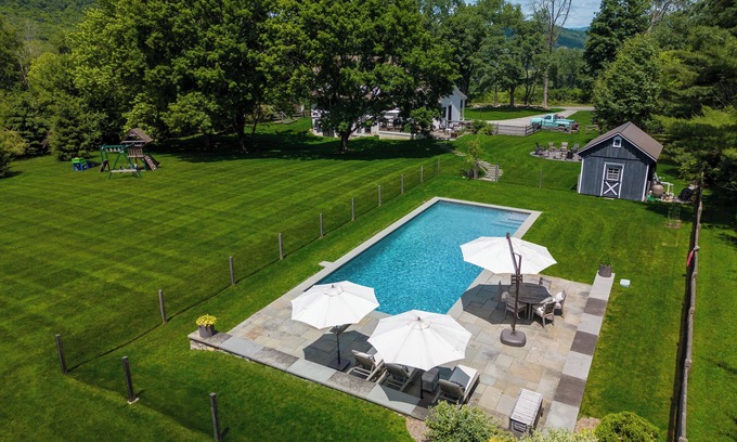 Sharon Casa | Elegant Modern Farmhouse with Pool and Gardens, steps from Nature Preserve