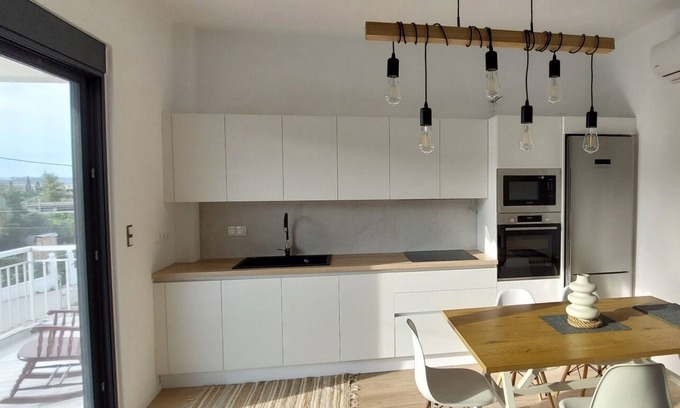 Kato Almiri Cabaña | Elegant summer residence with big balcony and garden. Can host 8-10 adults.