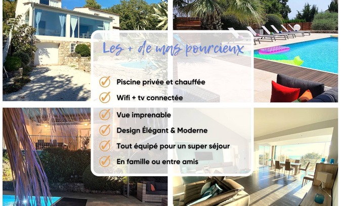 Cabris Villa | ELEGANT VILLA, private heated pool, not overlooked, magnificent sea view