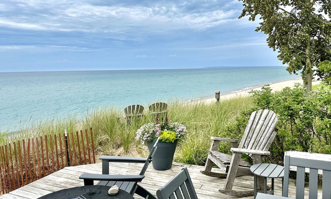 Empire Casa | Empire Beach House - Lakefront home with firepit, grill & furnished deck