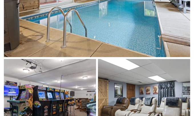 Rockford Casa | Entertainment Oasis Indoor Pool Spa Arcade Theatre