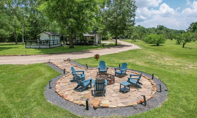 Montgomery Cabaña | Entire Cottage Getaway | Pond Fire Pit Deck