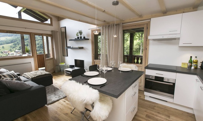 Les Houches Apartamento | Vista excepcional, esquiar directamente desde el apartamento!