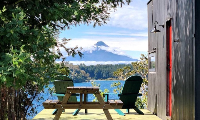 Frutillar Casa | Exclusiva Cabin en tranquilo campo a orillas del lago con vista a volcanes - hot tub privado