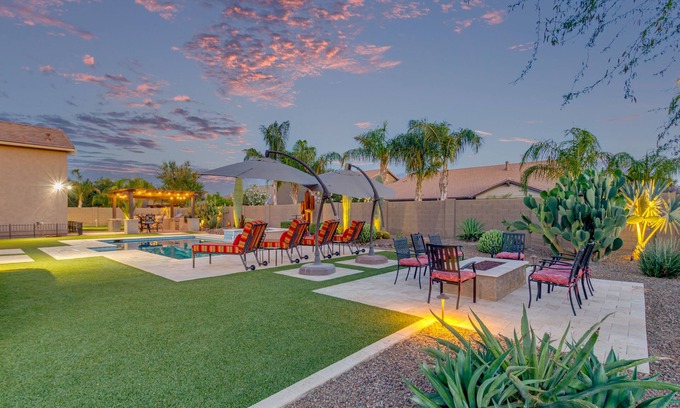 Queen Creek Casa | Executive Luxury Rental! Stunning Heated Pool/Spa Home and Backyard!