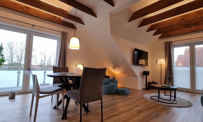 Dornumersiel Apartamento | Exklusive Neubau Penthousewohnung Direkt am Wasser mit Großem Balkon