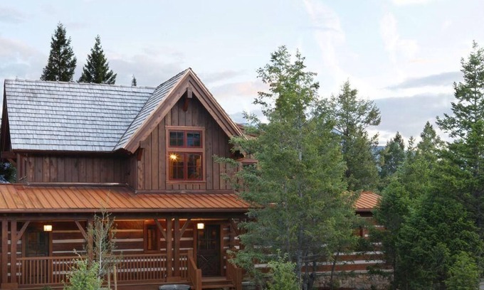East Kootenay Cabina | Expansive porch with outdoor fireplace! Rec room inc pool and snooker tables