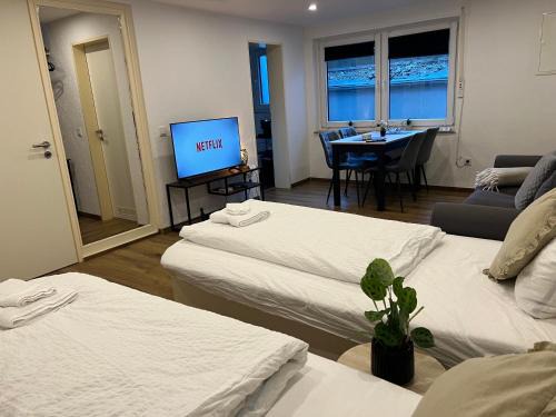 Dortmund Apartamento | FÜR 3 - Boxspringbetten, Smart TV, Parkplatz, Stadion Nähe