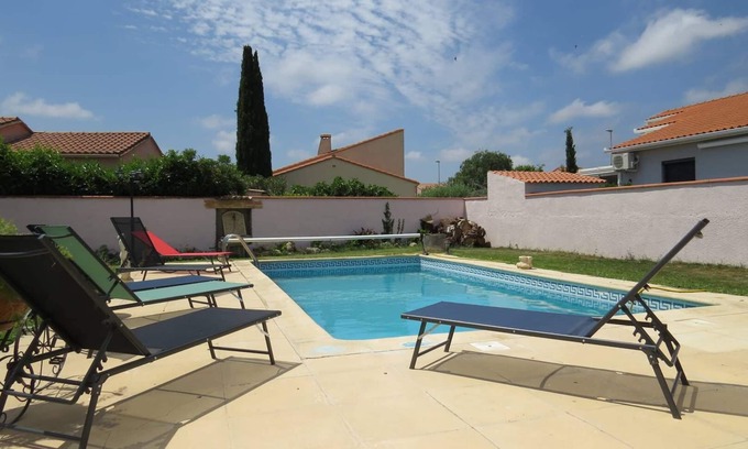 Saint-Hippolyte Casa | Family villa private pool near beach 6PC7