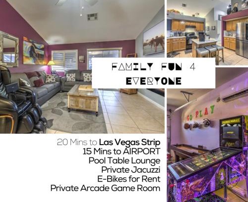 River Mountain Casa | Family Fun for Everyone in Las Vegas- 4 Bedrooms, Billiards, Game Room