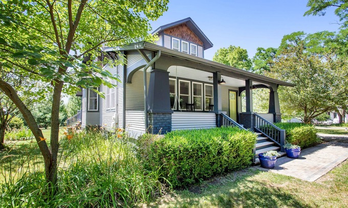Three Oaks Casa | Family Home with Porch & Deck, Private Hot Tub, Firepit, & Fast WiFi - 1 Dog OK